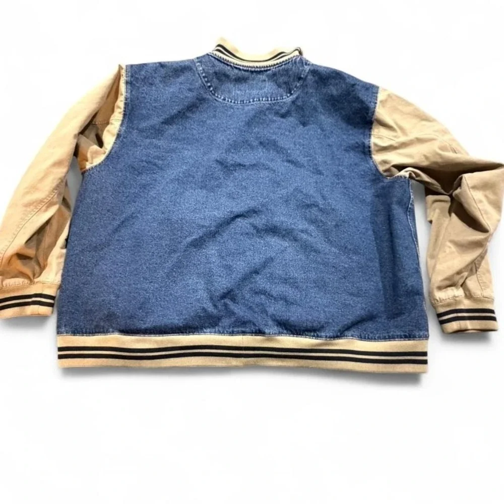 Vintage‎ HB Sport Harbor Bay Denim Varsity Jacket Mens 2X Big Oversized 90s